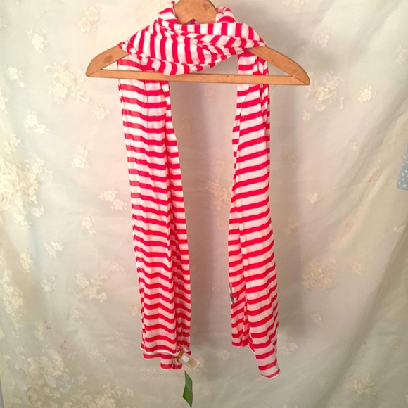 Nwt Kate spade winter painterly stripe oblong scarf in geranium - Picture 1 of 5